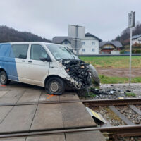 Verkehrsunfall PKW gegen Zug